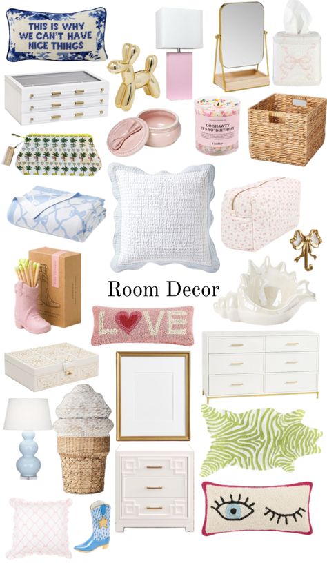 Danish Pastel Bedroom Decor Amazon, Pastel Coastal Bedroom, Study Room Decor Ideas, Stage Decoration Ideas, Living Room Elegant, Coastal Room Decor, Gingham Curtains, Striped Tablecloth, Room Wishlist