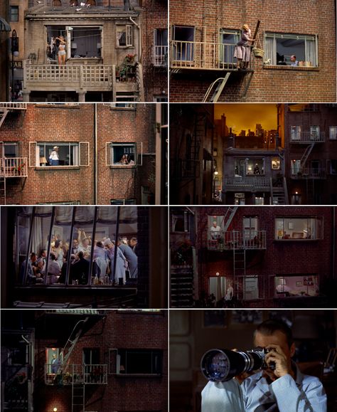 Rear Window Rear Window Cinematography, Hitchcock Rear Window, Rear Window Aesthetic, Rear Window Movie, The Projectionist, Rear Window 1954, Hitchcock Film, Alfred Hitchcock Movies, Thriller Film