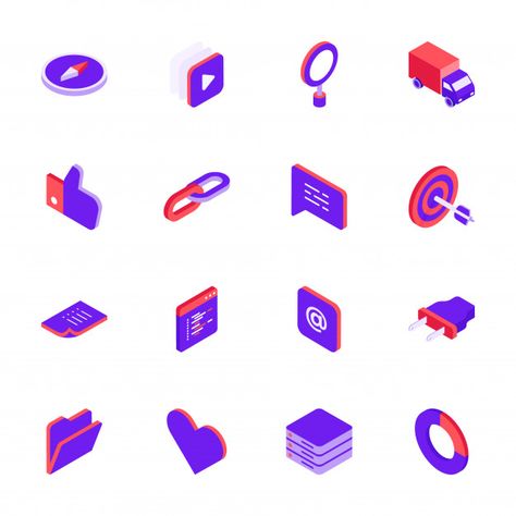 Isometric Icons, Music Heart, Icon Sets, Isometric Design, Media Icon, 3d Icons, Graphic Editing, Social Media Icons, Social Media Graphics