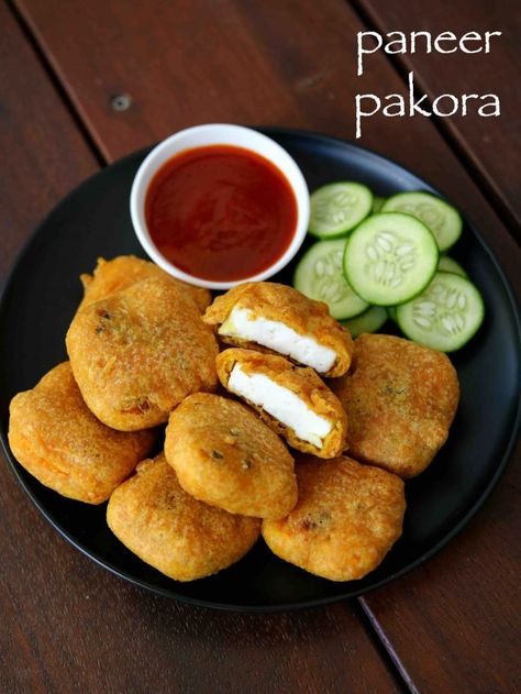 paneer pakora recipe | paneer pakoda | how to make crispy paneer pakora Paneer Pakoda Recipe Video, Paneer Pakora Recipe, Evening Snacks Indian Simple Healthy, Panner Recipe Snack, Easy Food Recipes Vegetarian, Paneer Pakoda Recipe, Hebbar's Kitchen Recipes Videos, Evening Snacks Indian Simple, Paneer Recipes Snacks