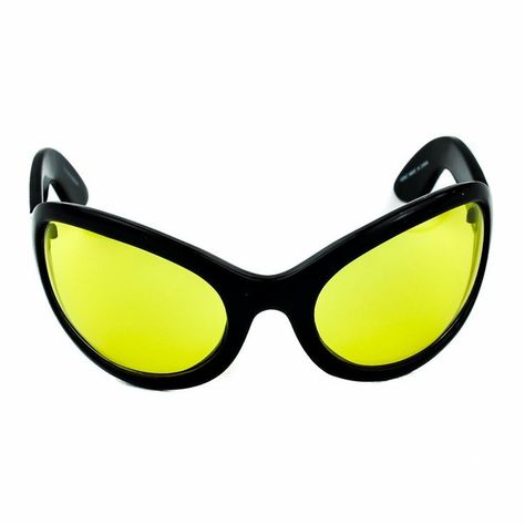 1 PAIR OF OVERSIZED BLACK FRAME / YELLOW POLY CARBON LENS / SUNGLASSES. SIMILAR TO THE ONES THAT JACKIE O, MARILYN MANSON, AND SEAN BRENNAN OF LONDON AFTER MIDNIGHT WEARS. UV 400 PROTECTION 100% against ultraviolet rays. Androgynous/ can be worn on a guy or girl. Perfect addition to your Gothic, Cyber, Punk, Vampire or Witchy wardrobe! Each Lens is 2 1/2" inches High and 3" inches wide. Vampire Sunglasses, Sean Brennan, Gothic Type, Sweet Like Honey, Emo Clothing, Gothic Bracelet, Sweat Women, Sunglasses Oversized, Oversized Glasses