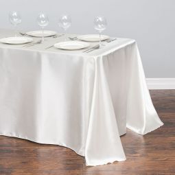 90 x 132 in. Rectangular Satin Tablecloth Satin Tablecloth, Wedding Tablecloths, Waterproof Tablecloth, Wedding Buffet, Event Table, Banquet Tables, White Table Cloth, Christmas Table Cloth, Coffee Table White