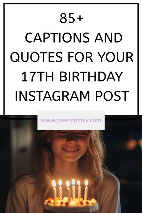 Looking for the perfect 17th Birthday Captions? From Happy Sweet Seventeen Birthday Quotes to Witty One Liners, this list has everything you need. Whether you’re writing a Birthday Note For Instagram or a Birthday Post For Friend, these captions will help you celebrate your big day in style. Feeling grateful? Let’s make your 17th Birthday Party unforgettable with the best 17 Birthday Quotes. Happy Sweet Seventeen Birthday Quotes, Happy Sweet Seventeen Birthday, 17 Birthday Captions Instagram, 17 Birthday Quotes, 17th Bday Ideas, 17th Birthday Captions, Birthday Post For Friend, Note For Instagram, 17 Birthday Aesthetic