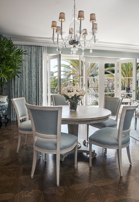 Nancy Corzine Suite Peninsula Hotel Peninsula Hotel, Dining Room Blue, Dining Room Table Decor, Luxury Dining Room, Elegant Dining Room, Luxury Dining, French Decor, Elegant Dining, Bergamo