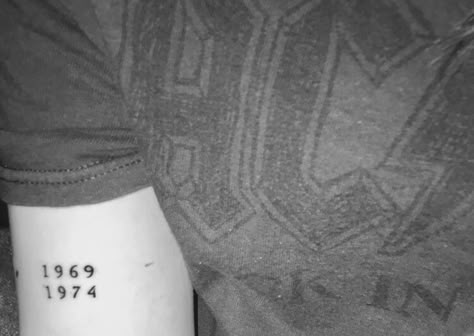 Birthyear Tattoo Ideas, Parents Birth Year Tattoo, 1974 Tattoo, 1969 Tattoo, Birthyear Tattoo, 70s Tattoo, Second Tattoo, Tattoo Minimalist, My Journal