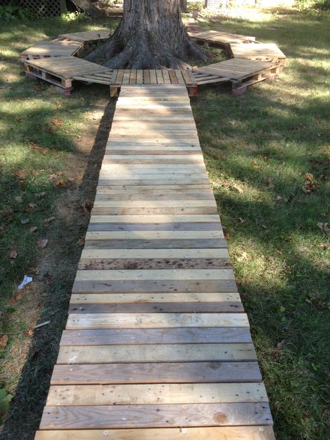 Pallet Walkway Pathways, Diy Wood Pathway, Garden With Pots, Wood Cookie Pathway, Wood Trails Pathways, Wood Plank Path, Backyard Boardwalk Wooden Walkways, Ideas For Balcony, Pallet Walkway