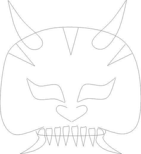 Oni Mask, Mask Template, Mask