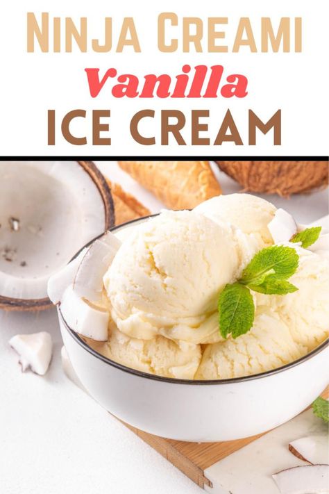 Ninja Creami vanilla ice cream recipe Vanilla Ice Cream Ninja Creami Recipe, Creami Vanilla Ice Cream Recipe, Creami Ninja Recipe Vanilla, Ninja Creami Recipes Vanilla, Ninja Vanilla Ice Cream, Ninja Creami Vanilla Base, Vanilla Ice Cream Ninja Creamy, Vanilla Ninja Creami Ice Cream Recipes, Ninja Cremini Recipes