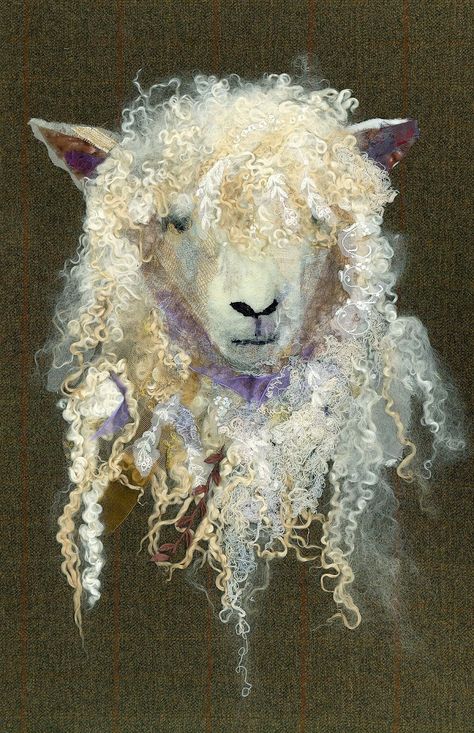 Barbara Shaw: Painterly fabric collages - TextileArtist.org Art Fibres Textiles, Sheep Art, Textile Museum, Felt Pictures, Oita, A Sheep, Wool Art, Textile Fiber Art, Art Textile