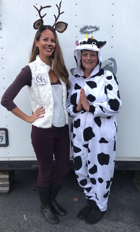 Cute Cow Halloween Costume, Holy Cow Halloween Costume, Cute Cow Costume Women's, Cow Costume Pregnant, Cow Outfits Halloween, Holy Cow Costume, Cow Costume, Holy Cow, Oh Deer