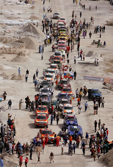 Dakar Rally (a.k.a. 'The Dakar', or The Paris-Dakar', or 'Paris to Dakar Rally'). Started in 1978, the race went from Paris, France to Dakar, Senegal. Due to security threats in Mauritania the 2008 rally was cancelled. Since 2009 the Dakar Rally has been run in South America (Argentina and Chile). The off-road endurance race is open to amateurs and professionals. Senegal Dakar, Dakar Rally, Rally Fighter Car, Rally Car Racing, Bike Rally, Rally Raid, Paris Dakar Rally, Paris Dakar, Off Road Racing