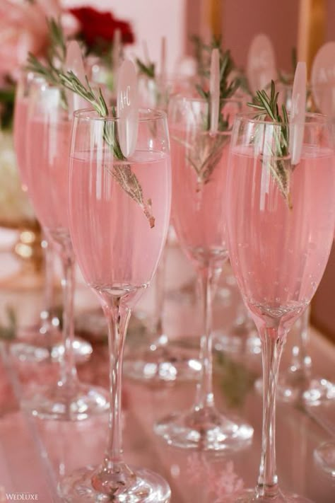 Pink Wedding Drinks, Sweet 16 Mocktail, Pretty Pink Cocktails, Pink Theme 50th Birthday, Pink Wedding Cocktails, Rose Brunch Party, Pink Elegant Birthday Party, Pink Themed Dinner Party, Pink Dance Party