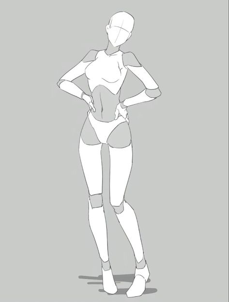 Arm On Hip Pose Reference, Female Pose Ideas Drawing Reference, Simple Sitting Poses, Casual Outfits For Women Drawing, Anime Gesture Pose Reference, Anime Character Base Pose Reference, Fully Body Poses Drawing Reference, Hand On Hip Pose Drawing, Full Body Poses Drawing Female Standing