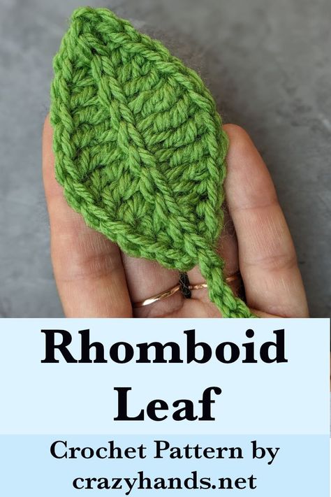 Free Pattern Friday Crochet Leaf, Crochet Sunflower Leaves Free Pattern, Crochet Basil Leaf, How To Crochet Leaf Pattern, Crochet Free Leaf Patterns, Crochet Patterns Leaf, Crochet Long Leaf Free Pattern, Crochet Leaf Keychain Pattern, Crochet Strawberry Leaf Free Pattern