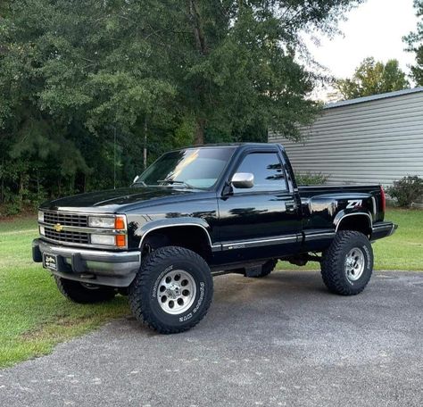 Single Cab Trucks Lifted, Obs Chevy Stepside, Obs Chevy Interior, 1998 Chevy Silverado, Chevy Silverado Z71, Silverado Single Cab, Obs Chevy, Lifted Silverado, Huge Truck