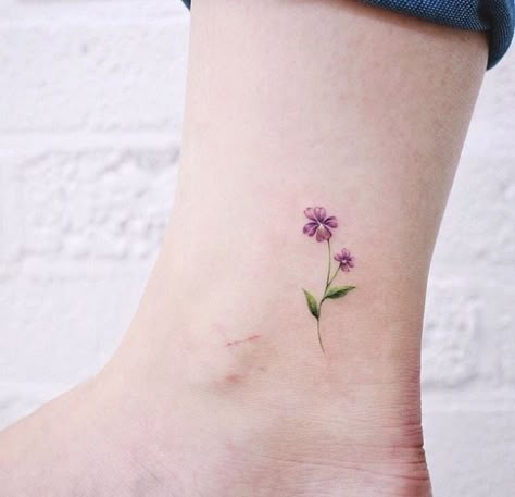 Small Violet Flower Tattoo, Violet Flower Tattoo, Purple Flower Tattoos, Violet Flower Tattoos, Violet Tattoo, Tiny Flower Tattoos, 16 Tattoo, Flower Tat, Shape Tattoo