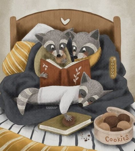 Animals Reading, Comfort Art, Winter Illustration, Cosy Christmas, Christmas Illustrations, Animal Books, Winter Art, Christmas Illustration, Drawing Artwork