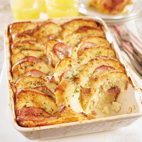 Ham Strata Recipes, Ham Strata, Cheese Strata Recipe, Leftover Bread Recipes, Strata Recipes Breakfast, Cheese Strata, Specialty Sandwiches, Breakfast Meat, Ham And Cheese Sandwich