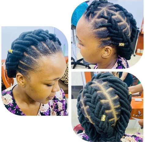 Hairstyle With Wool, Kiko Hairstyle, Kiko Hairstyle With Wool, Brazilian Braids, Thread Hairstyles, Threading Hairstyles, Threaded Hair, Wool Braids, Brazilian Wool Hairstyles