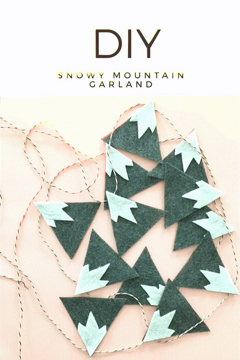 Mountain Garland, Diy Christmas Garland, Snowy Mountain, Diy Camping, Diy Garland, Seasonal Crafts, Camping Art, Crafty Craft, Craft Time