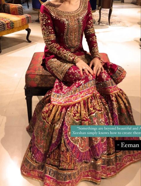 Baraat Dresses For Sisters Pakistani, Bridal Garara Design Nikah, Garara Dress Indian Weddings, Pakistani Garara, Bridal Garara, Bridal Dresses 2022, Bridal Gharara, Bridal Sharara, Pakistani Formal Dresses