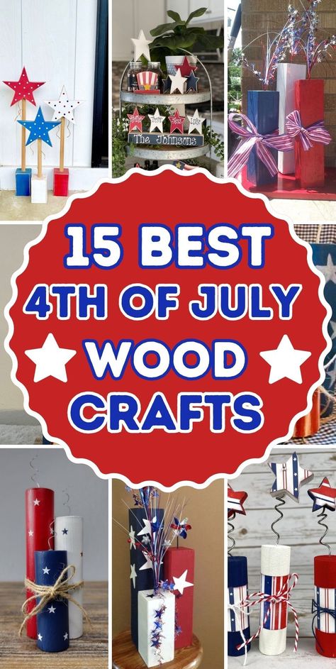 Celebrate the 4th of July with these 15 amazing wood craft ideas that will add a touch of patriotism to your home decor. From rustic American flags to festive star-spangled banners, these DIY projects are perfect for showing off your red, white, and blue spirit. Get creative with your woodworking skills and bring a little bit of Americana into your space this Independence Day. #4thofJuly #woodcrafts #DIYdecor #patrioticdecor Red White And Blue Signs Diy, 4th Of July Wood Crafts Diy Projects, 4th Of July Wood Crafts, Patriotic Signs, Eagle Wall Art, Blue Spirit, Rustic American Flag, Military Honor, Themed Decorations