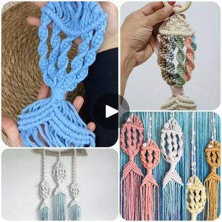 Fish Macrame Wall Decor Tutorial 🥰 | Fish Macrame Wall Decor Tutorial 🥰 macrame fish 10×2m rope 2mm wooden ring | By Hobby Knitting Decoration Ideas | Facebook