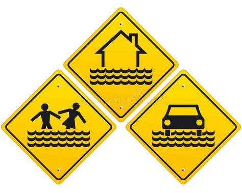 Three flood warning sign. Three yellow flood warning sign #Sponsored , #PAID, #Paid, #flood, #sign, #yellow, #warning Flood Warning, Sign Illustration, Warning Sign, Warning Signs, Stock Vector, Vector Illustration, Logo Design, Novelty Sign, Signs