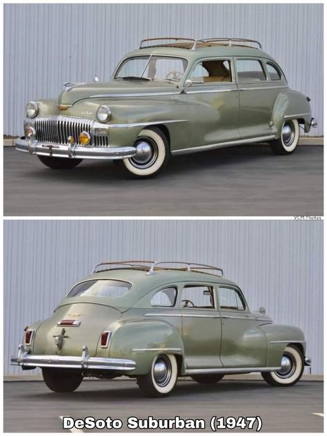 #DESOTO Deluxe Suburban (1947) Desoto Cars, Dieselpunk Vehicles, Old American Cars, Chrysler Cars, American Classic Cars, Old Classic Cars, Big Car, Old Car, Classic Cars Vintage