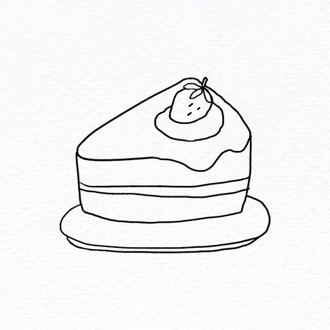 Cake Doodle, Homemade Strawberry Cake, Tatoo Inspiration, Cake Cheesecake, Cake Illustration, Cheesecake Cake, Cake Logo, Doodle Style, Drawing Vector