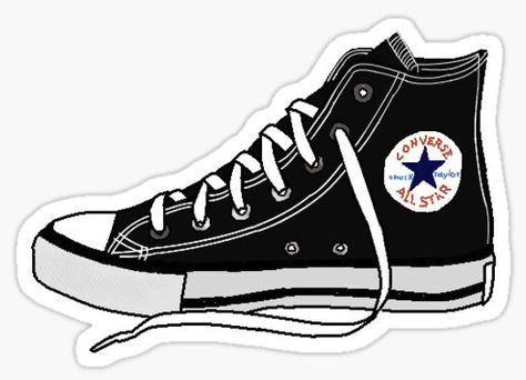 Converse Illustration, Converse Drawing, Cool Converse, All Stars Converse, Pop Art Wallpaper, Iphone 2, Black Converse, Craft Stickers, Creative Drawing