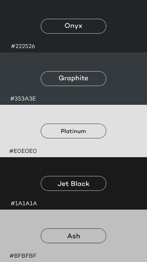 Greyscale Colour Palette, Dark Neutrals Color Palette, Black And Grey Colour Palette, Black Brand Color Palette, Dark Tone Color Palette, Black Branding Color Palette, Graphite Color Palette, Grayscale Color Palette, Grey Scale Color Palette