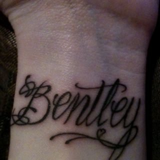 My baby boy's name! Bentley Symbol Tattoo, Timothy Tattoo Name, Bentley Tattoo Name, Michael Tattoo Name Fonts, Haley Tattoo Name, Elle Rose, Lil Boy, Name Tattoo, Name Tattoos