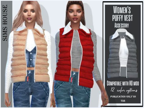 Sims 4 Cc Vest, Sims 4 Vest, Female Bracelets, The Sims 4 Accessories, Los Sims 4 Cc, Sims 4 Female Cc, Sims 4 Things, Cc Furniture, Sims Characters Ideas