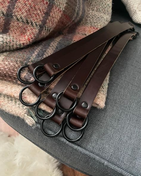 Brown leather curtain tie backs with black fixings #curtains #curtaintiebacks #leatherwork #leatherhomedecor #leathercraft #fyp Leather Curtain Tie Backs, Curtain Ties, Curtain Tie Backs, Tie Backs, Leather Working, Leather Craft, Brown Leather, Curtains, Leather