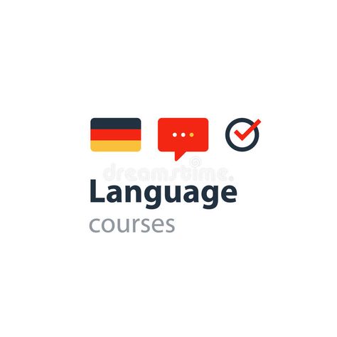 German as a second language. Fluent speaking, foreign language courses vector illustration Illustration Courses, Language Courses, Blue Abstract Art, Foreign Language, Second Language, Art Blue, Design Vector, Flat Design, Grammar