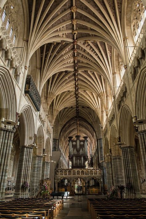 Exeter Cathedral,England,Europe Architecture, Architecture Gothic Architecture House, Gothic Architecture Drawing, French Cathedrals, Exeter Cathedral, Architecture Cool, Modern Gothic, Photos Travel, Genius Loci, Gothic Cathedrals