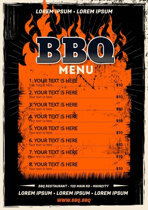 Bbq Menu Design, Korean Bbq Menu, Free Menu Templates, Bbq Shop, Bbq Menu, Menu Flyer, Menu Design Template, Barbecue Restaurant, Ticket Design