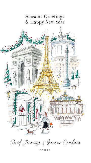 Paris Christmas Decorations, Paris Christmas Aesthetic, Christmas In Paris Aesthetic, Burt Bees, Parisian Christmas, Christmas Card Wishes, Victorian Purses, Paris Christmas, Christmas Sketch