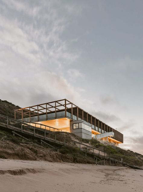 Portsea Surf Life Saving Club — Façade design — Carr Surf Life Saving, Beach Architecture, Board Formed Concrete, Surf Club, Surf House, House Beach, Australian Architecture, Beach Road, Surf Life