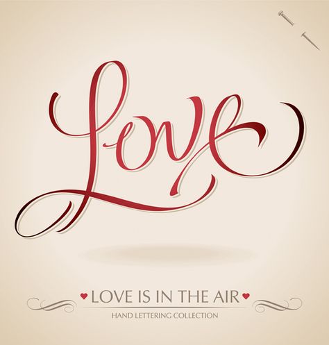 Love Written In Calligraphy, Love Calligraphy Word, Free Embroidery Patterns Machine, Free Commercial Fonts, Love Is In The Air, Lettering Practice, Love Yourself Quotes, Custom Letters, Free Machine Embroidery