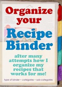 A organized recipe binder can be an easy way to assist in meal planning, as well as keeping your favorite recipes at your fingertips. Recipe Organization Binder, Home Organization Ideas, Home Management Binder, Recipe Binders, Recipe Binder, Binder Organization, My Recipes, Recipe Organization, Menu Planning