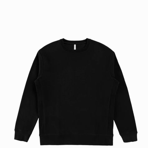 Black Organic Cotton Crewneck Sweatshirt — Original Favorites Wind Mill, Blank Crewneck, Black Crewneck, Supima Cotton, Comfy Fits, Guinea Bissau, Mozambique, Leisure Wear, Crewneck Sweatshirt