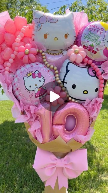 Globitos Lindos on Instagram: "I finally got to do a Hello Kitty Bouquet 🥹💖   Order your next bouquet with us! Unfortunately we do not ship, this is only for our local clients 🫶🏻" Hello Kitty Balloon Bouquet, Yameii Online, Hello Kitty Bouquet, Hello Kitty Party, Balloon Decor, Girl Things, Cat Party, Balloon Bouquet, Unicorn Party