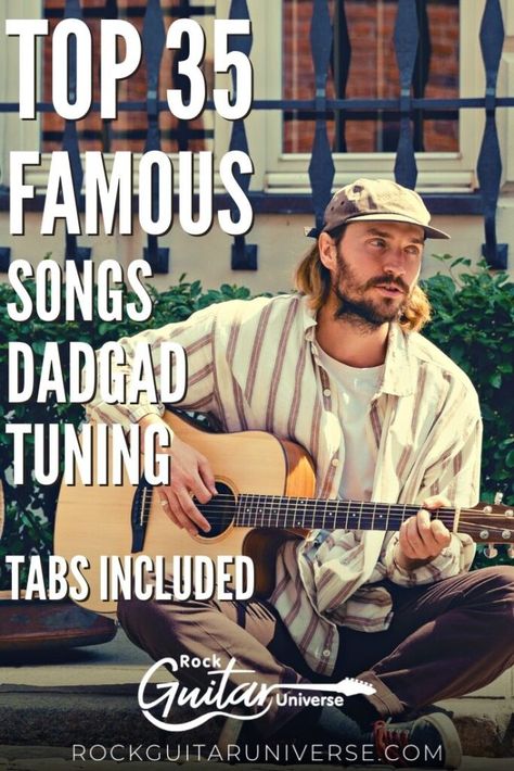 An article with famous songs in DADGAD tuning on guitar. The picture shows a man sitting on a side walk playing an acoustic guitar. Tuning Guitar, Punk Songs, Famous Songs, Famous Guitars, Acoustic Guitar Lessons, Guitar Practice, Love Is Not Enough, Guitar Tutorial, Guitar Players