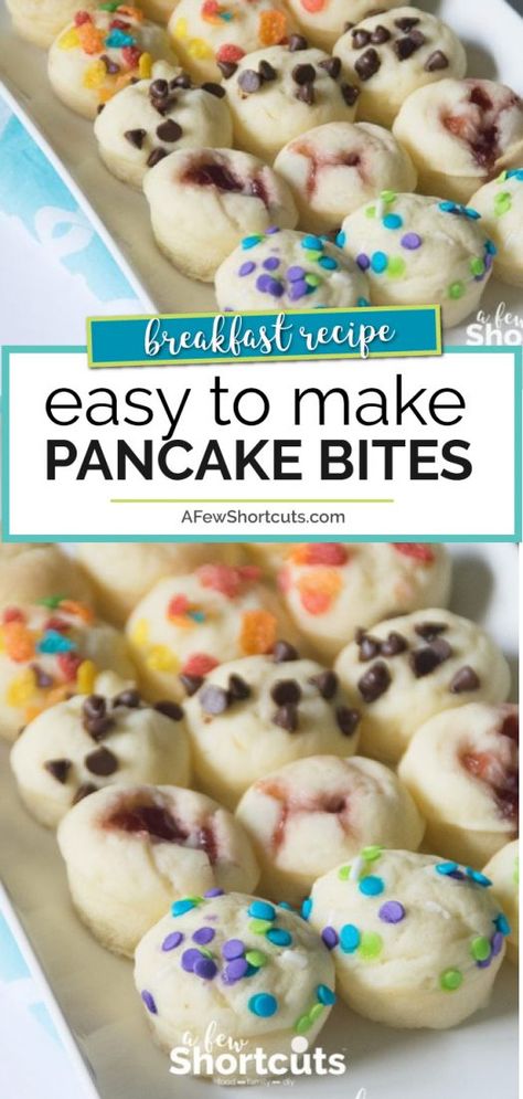 Dinner Pancakes, Pancake Bites Recipe, Easy Pancake, Pancake Bites, Grab And Go Breakfast, Birthday Breakfast, Pancakes Easy, Breakfast Idea, Breakfast On The Go