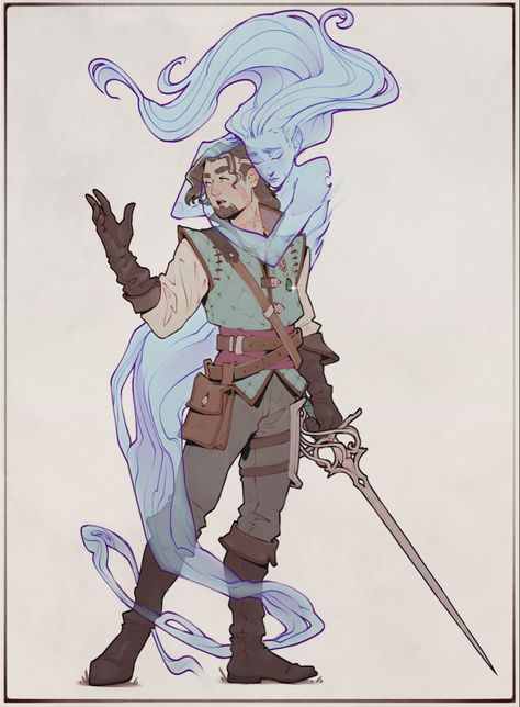 Dnd Swords Bard, Dnd College Of Swords Bard, Dnd Bard Design, Dnd Poster Design, Reborn Dnd Character, College Of Spirits Bard, Bard Poses, D&d Bard, College Of Swords Bard