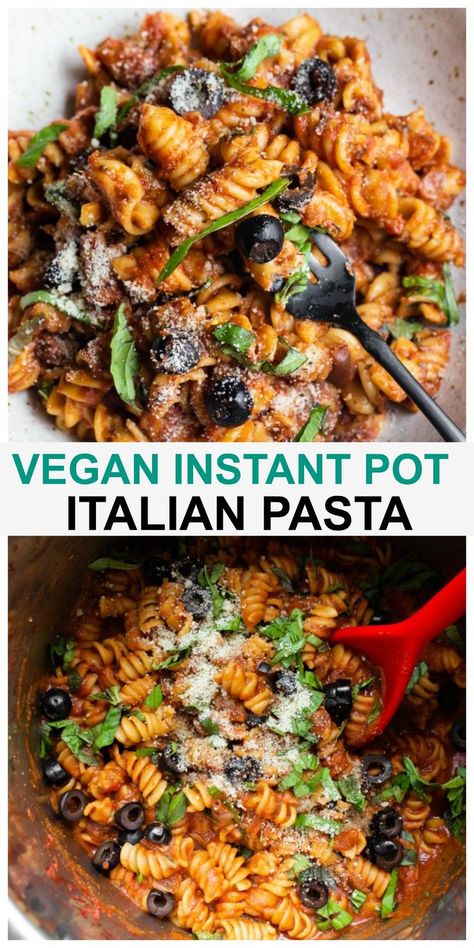 Instant pot italian pasta Instant Pot Italian, Decadent Cheesecake, Vegan Instant Pot, Recipe Cheesecake, Instant Pot Recipes Vegetarian, Pastas Recipes, Vegan Instant Pot Recipes, Instant Pot Pasta Recipe, Vegetarian Instant Pot