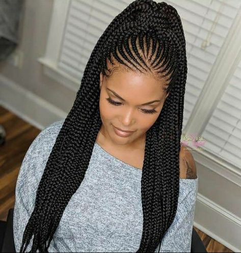 Latest Ghana Weaving Hairstyles, Hairstyles Cornrows, Bob Braids Hairstyles, Braid Inspiration, Goddess Braids Hairstyles, African Hair Braiding Styles, Cute Braided Hairstyles, Braids Hairstyles Pictures, Cute Box Braids Hairstyles