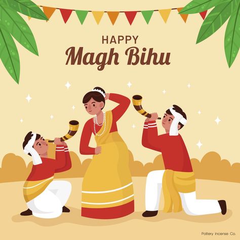 Best wishes on Magh Bihu. I hope this festival deepens our bond with nature and furthers the atmosphere of joy. #maghbihu #bihu #illustration #illustrationartists #photooftheday Magh Bihu, Indian Culture And Tradition, India Festival, 15 August Independence Day, Festivals Of India, Northeast India, Makar Sankranti, Festival Celebration, Harvest Season